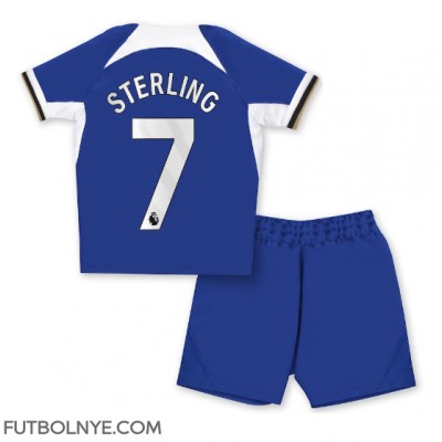 Camiseta Chelsea Raheem Sterling #7 Primera Equipación para niños 2023-24 manga corta (+ pantalones cortos)